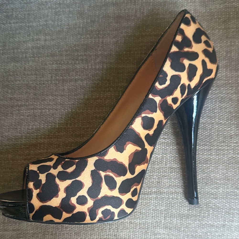 Betsey Johnson Animal Print Peep Toe Heels